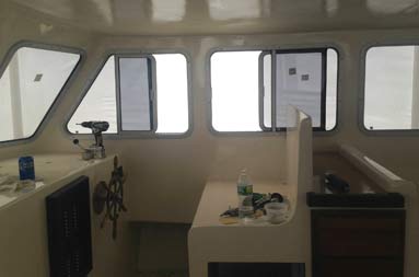 View of side windows looking at the captain's chair