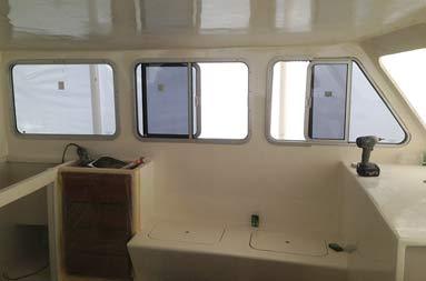 View of side windows looking from the captain's chair (port side)